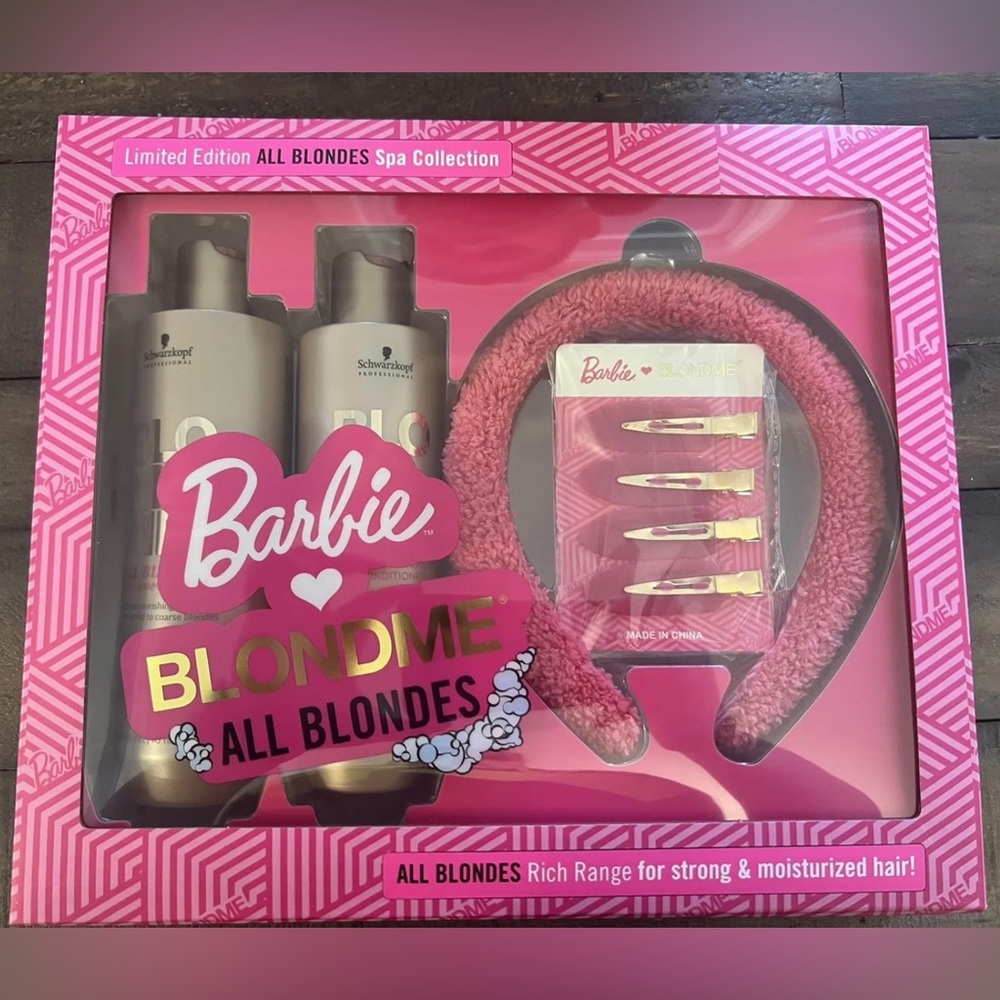 Schwarzkopf X Barbie Blondme COOL Blondes-Shampoo, Conditioner, Headband, Clips